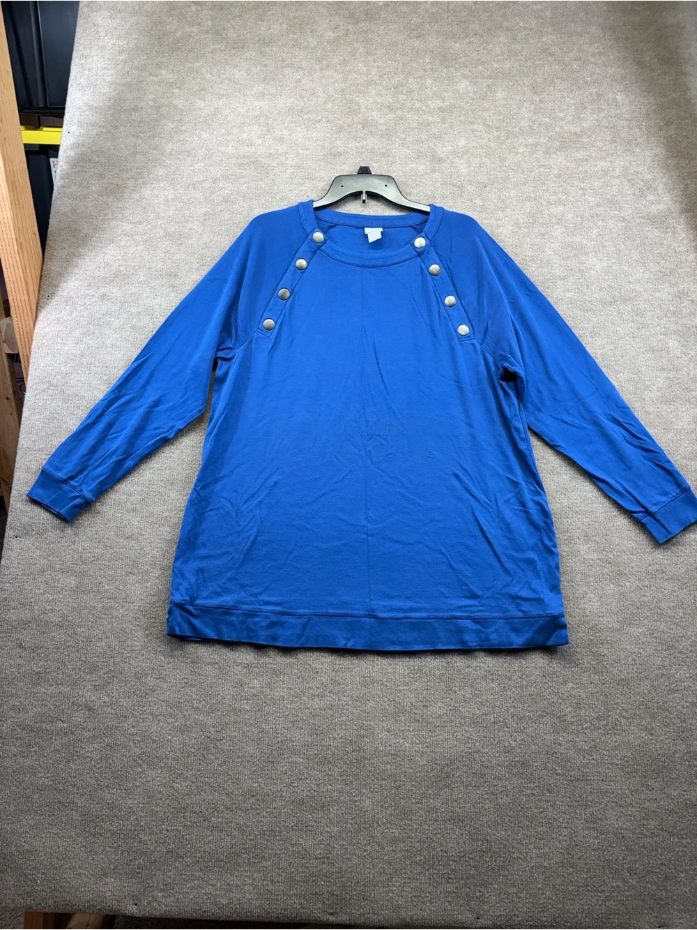 Chico's Womens Pima Knit Tunic Top Cobalt Size 3 (14-XL)